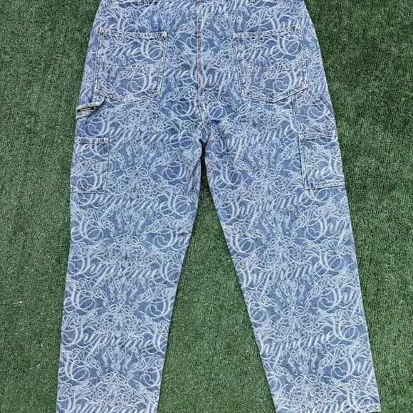 Supreme - Script Jacquard Double Knee Denim Painter Pant Supreme - Script Jacquard Double Knee Denim Painter Pant